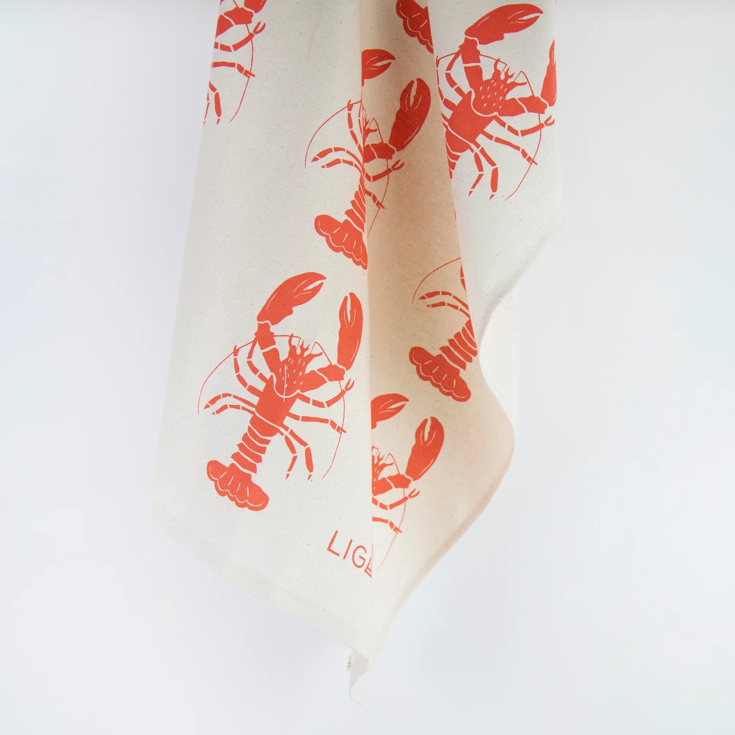 Liga Organic Tea Towel in Red Lobster