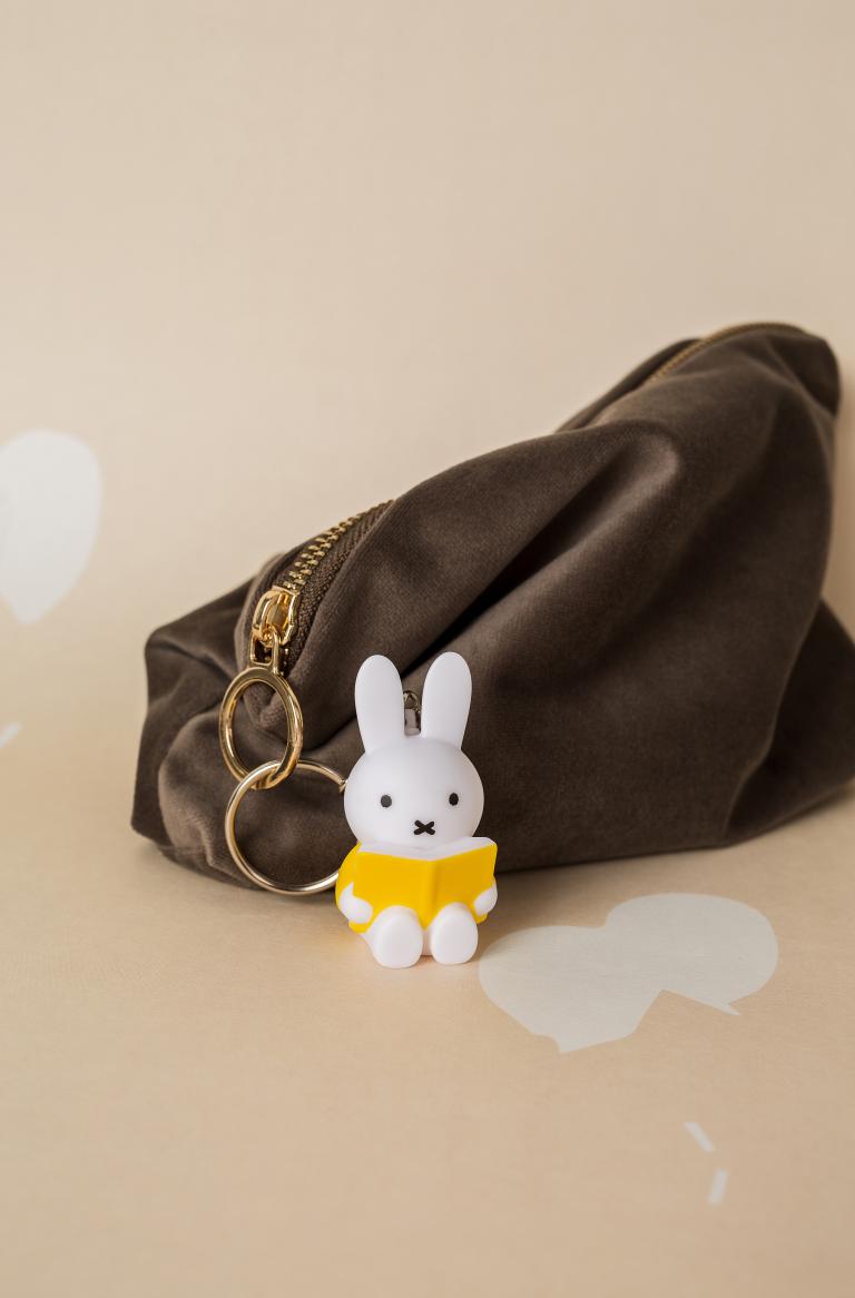 Miffy With Book Keyring - Yellow