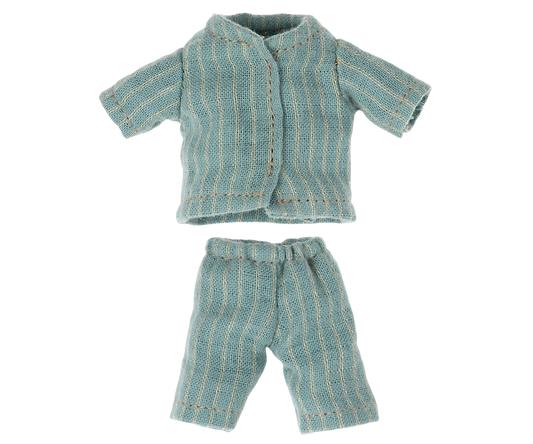 Knitted outfit with a jacket and pants on a white background