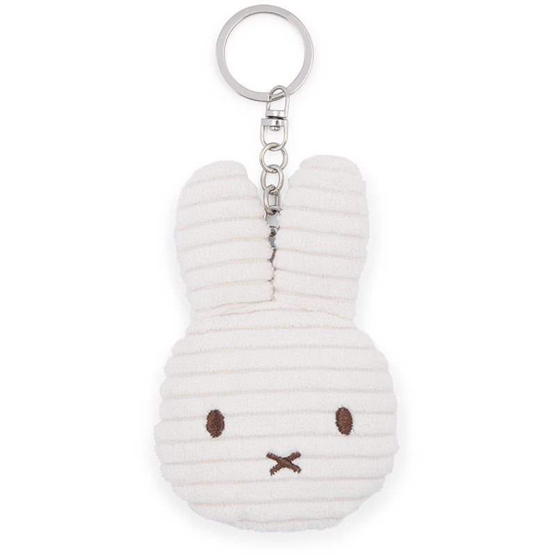 Miffy Corduroy Soft Toy Keyring Flat 10cm in White