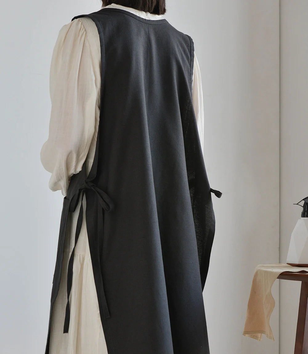 Japanese Style Waterproof Cotton Apron - Black