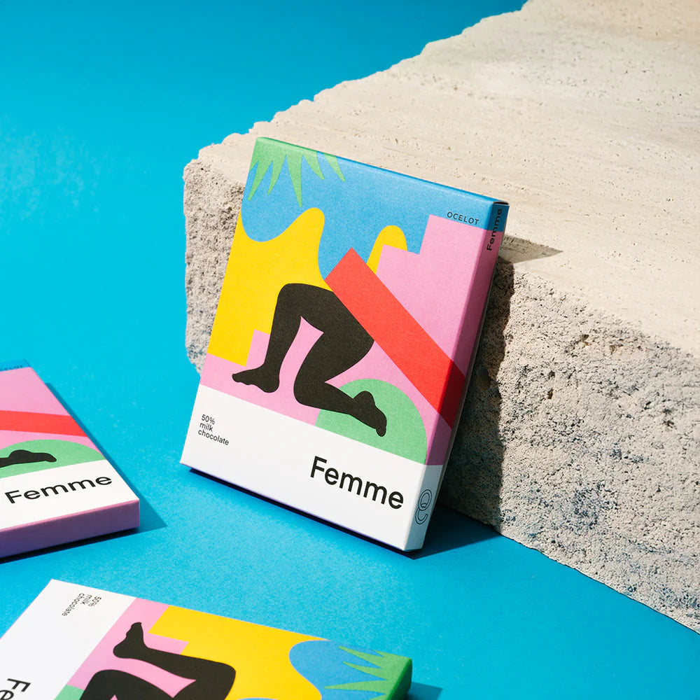 Ocelot Femme - Organic 55% Dark & Milk Chocolate Bar
