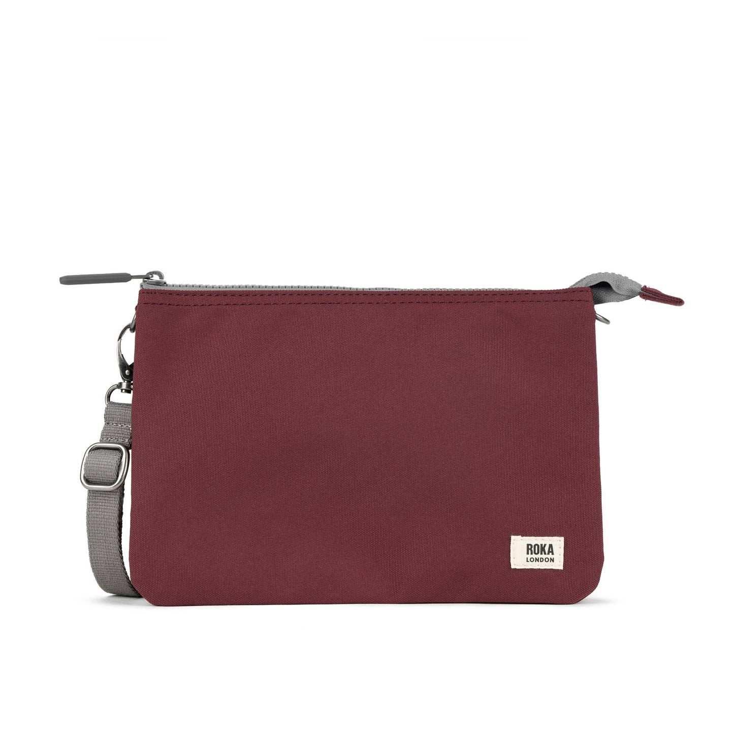 Roka Carnaby Crossbody XL Recycled Canvas in Zinfandel burgundy