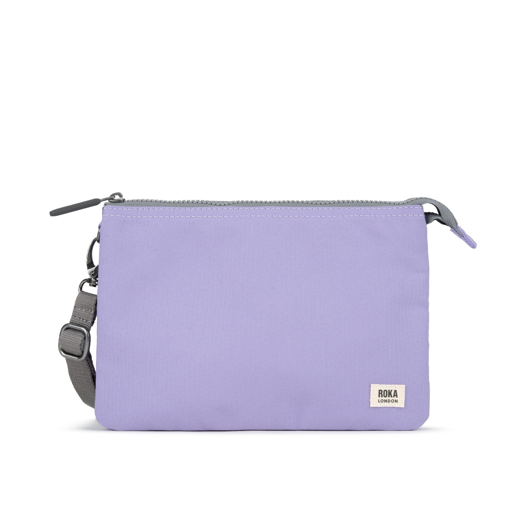 Roka Carnaby Crossbody XL Recycled Canvas in Lavender colour