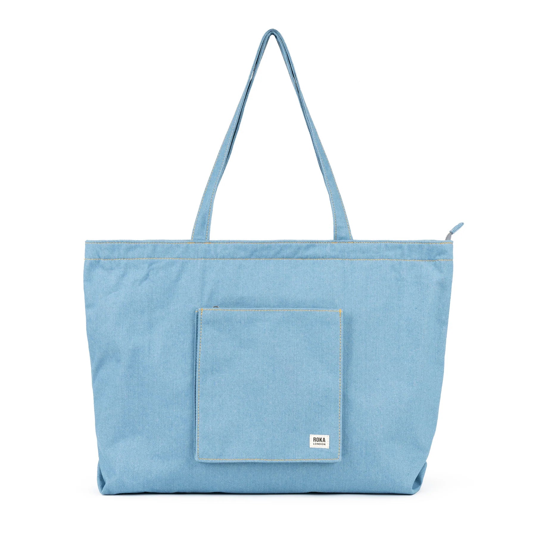 Roka Portobello Large Cotton Tote in Light Wash Denim colour