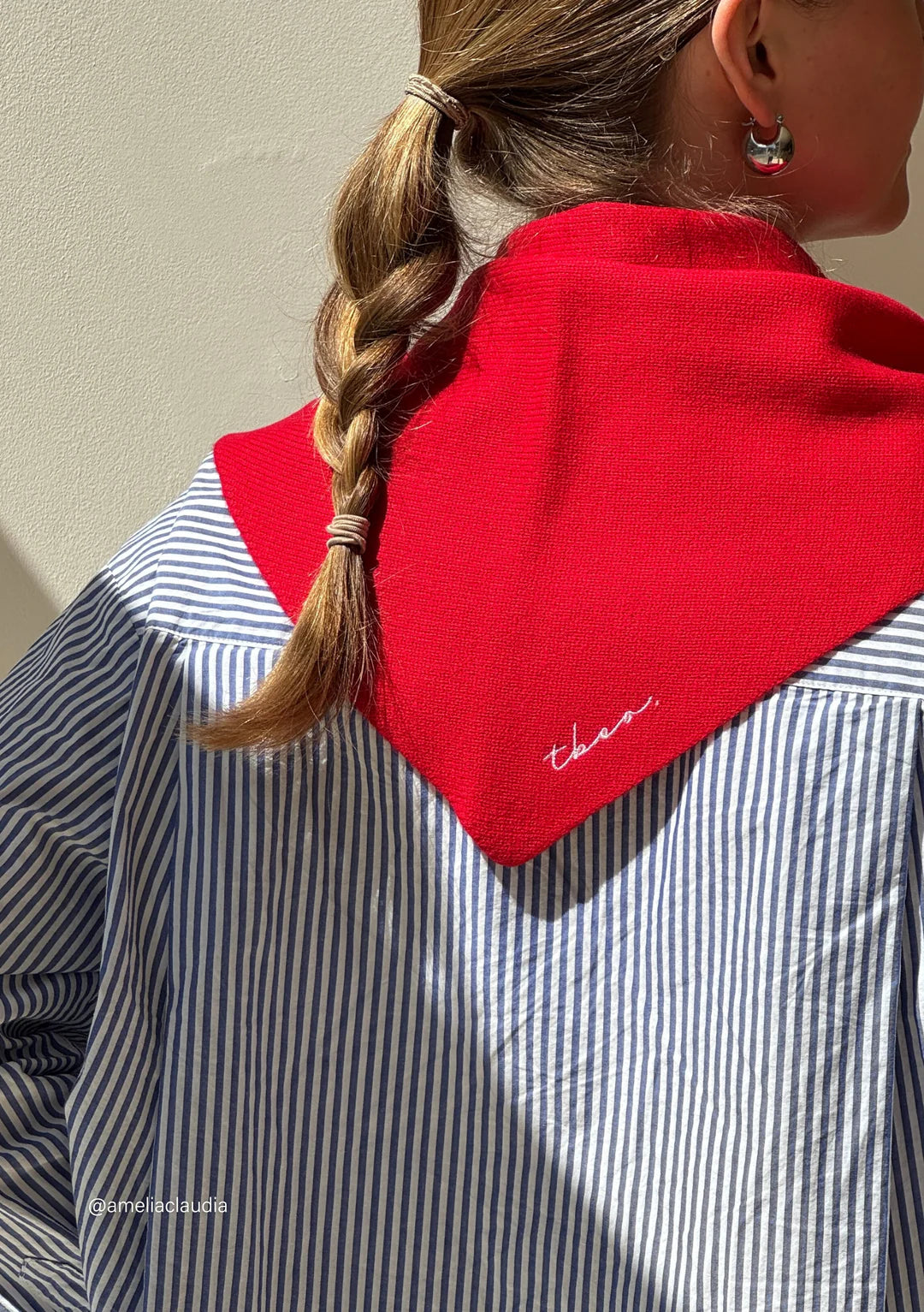 TBCo Merino Wool Triangle Scarf Red