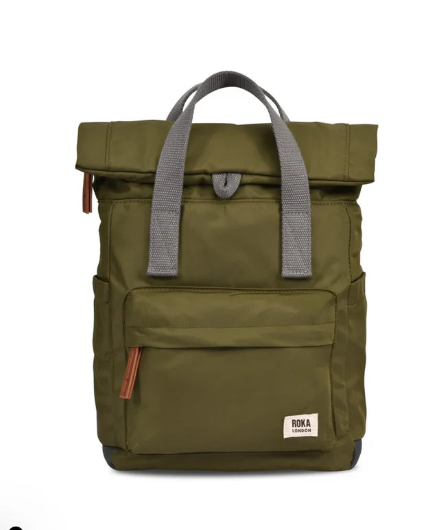 Roka Canfield B Medium Recycled Nylon in Dark Green Kahki