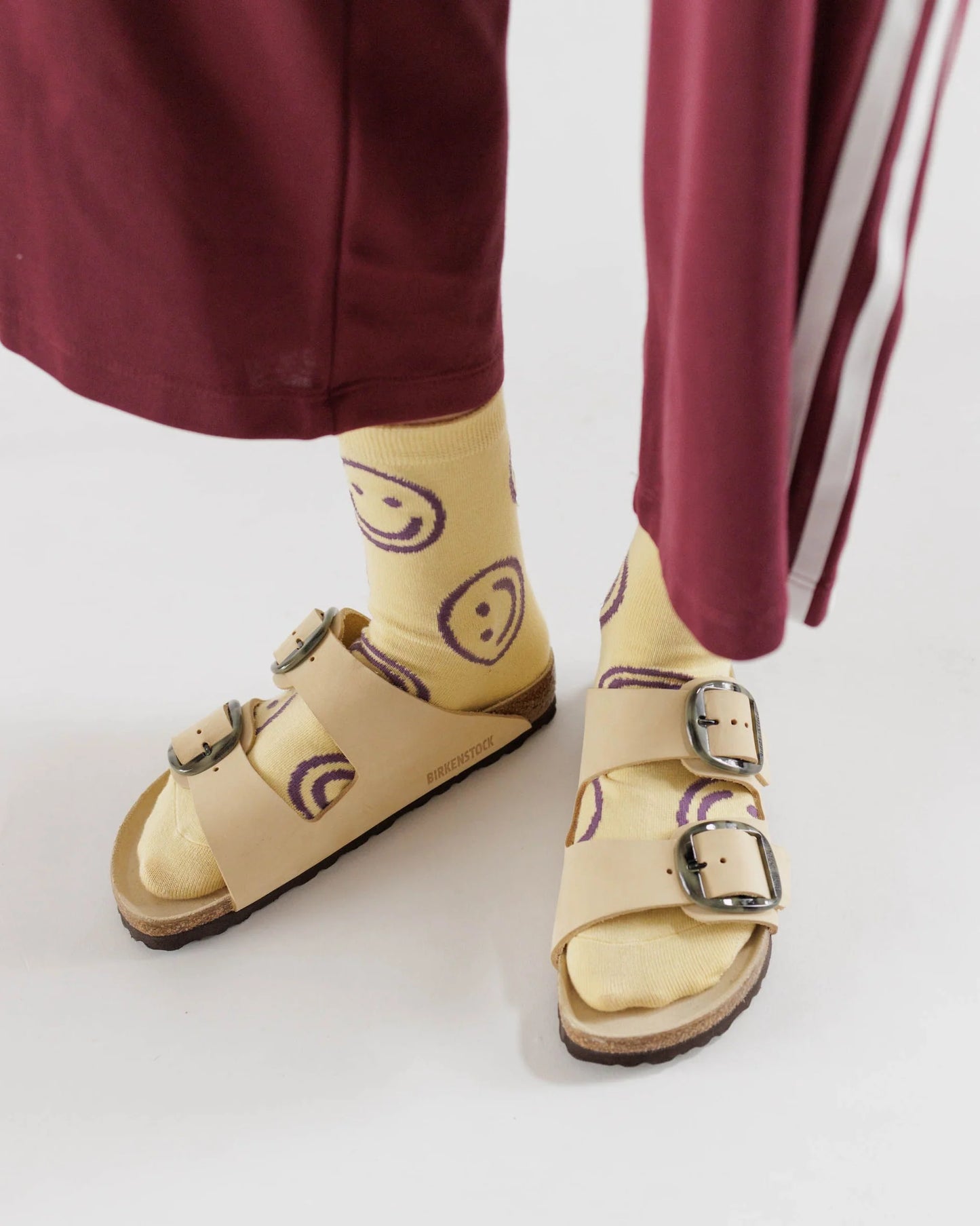 BAGGU Adult Crew Sock - Butter Happy