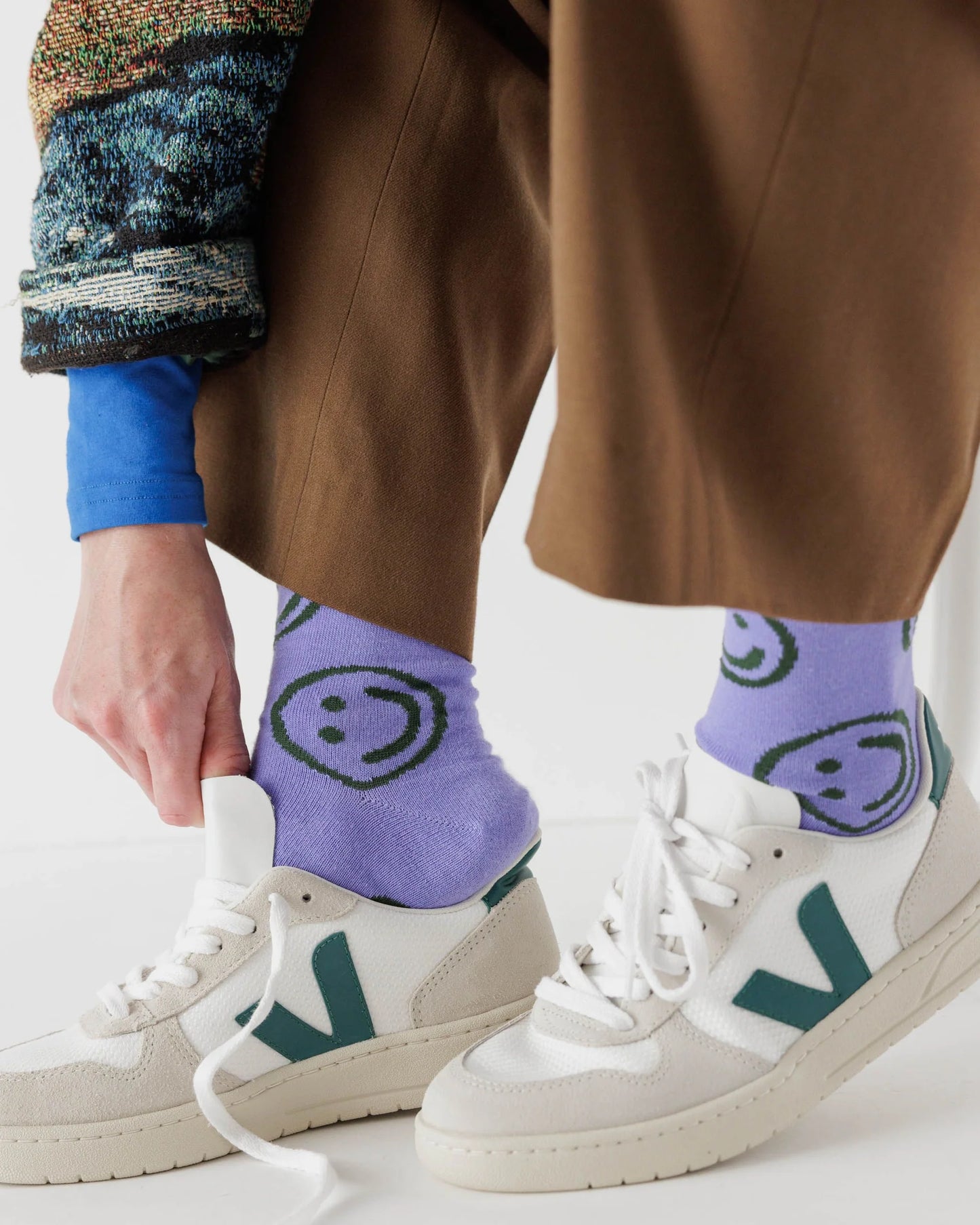 BAGGU Adult Crew Sock - Lavender Happy