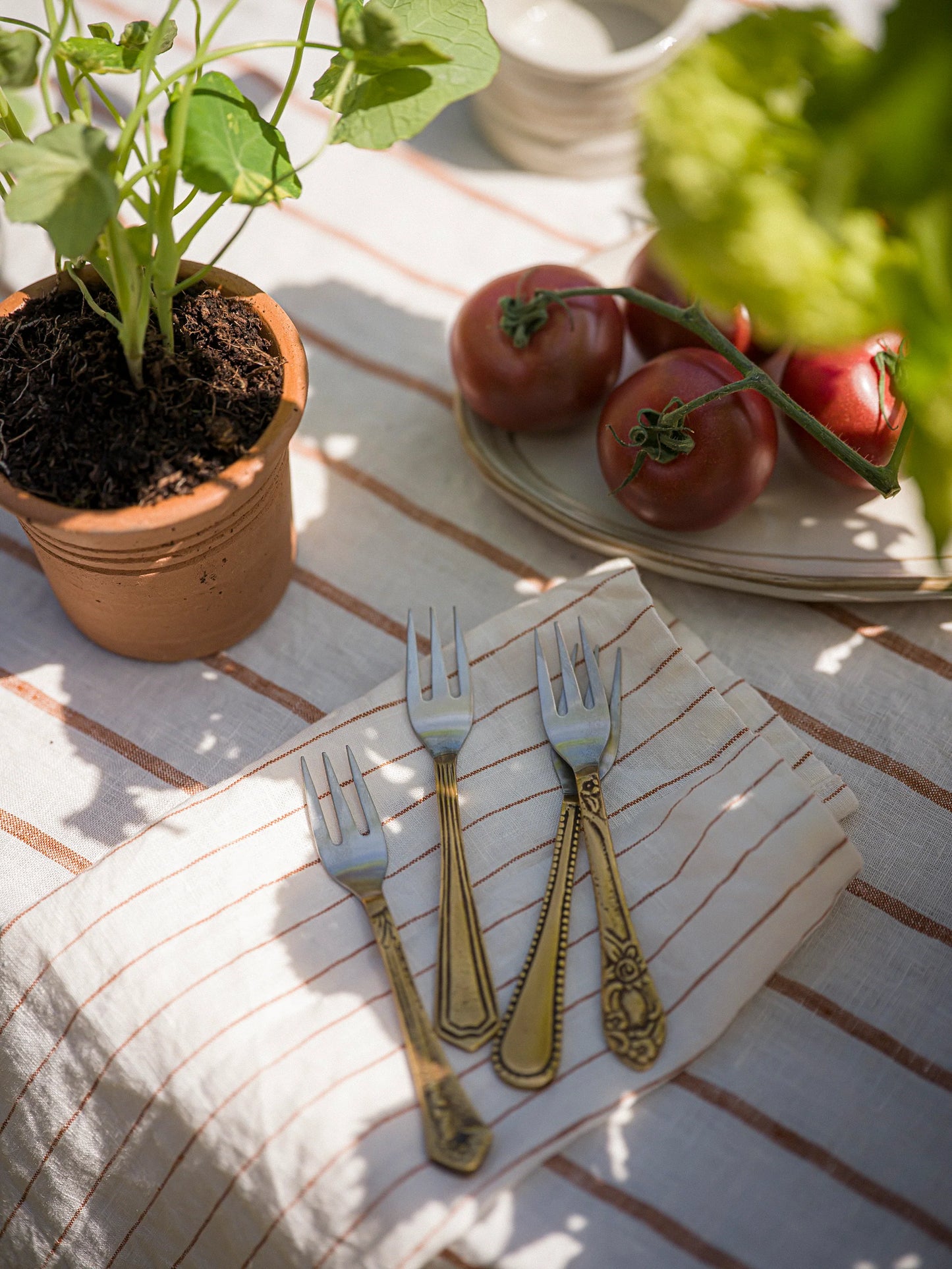 Morgan Wright Antique Style Brass Cake Forks - Set of 4
