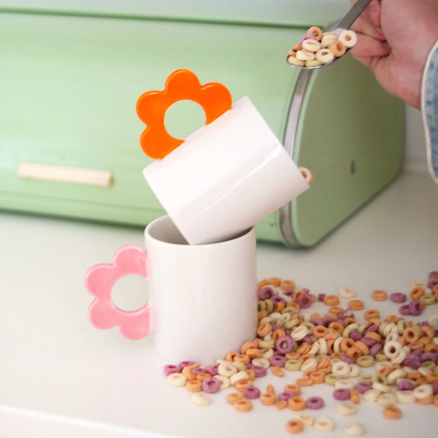 Fluid Market Ceramic Orange Flower Mug