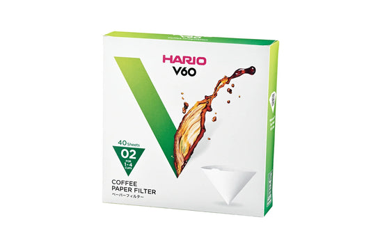 Hario V60 Coffee Filter Papers Size 02 White (40 Pack)