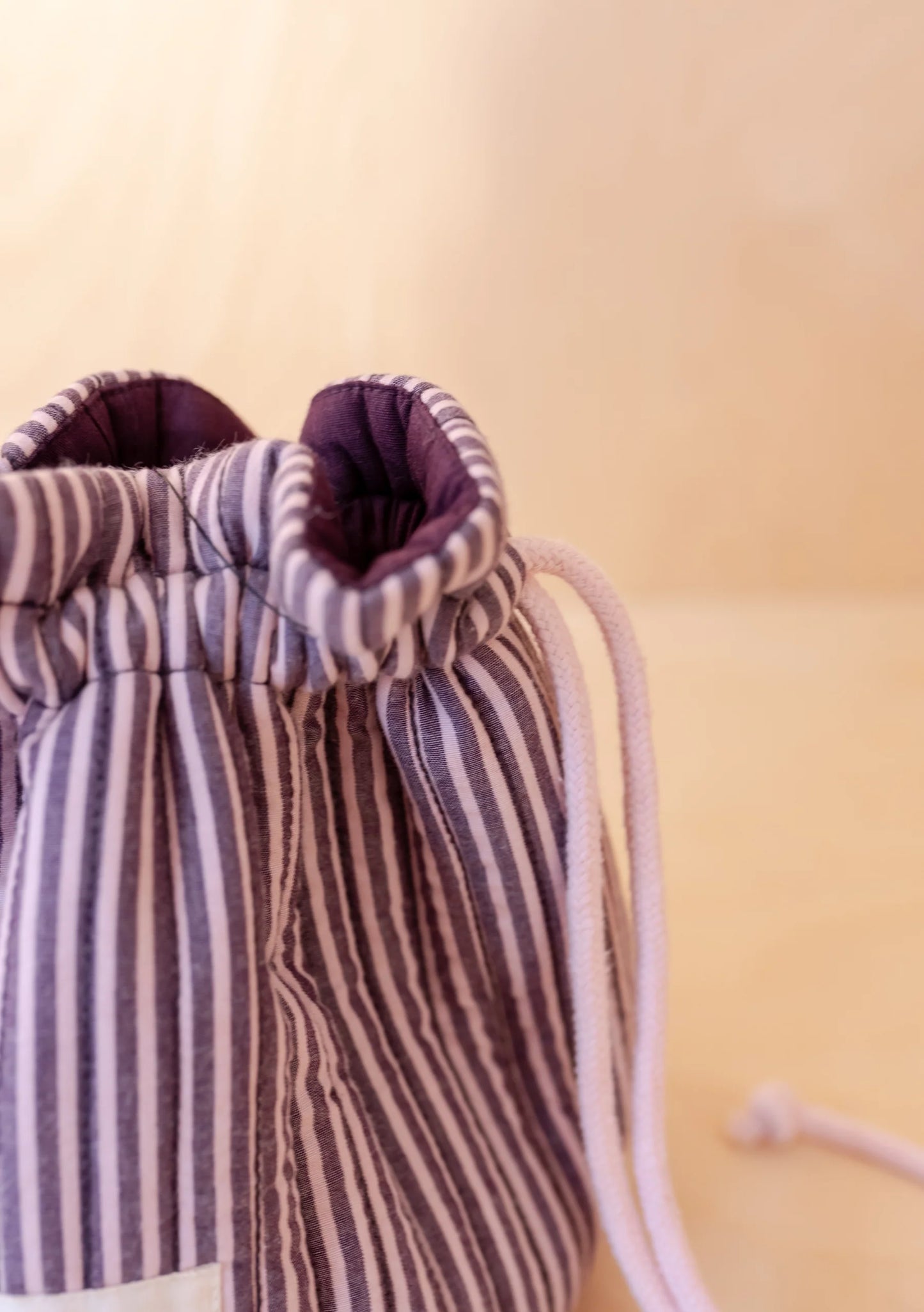 TBCo Cotton Wash Bag in Burgundy Stripe