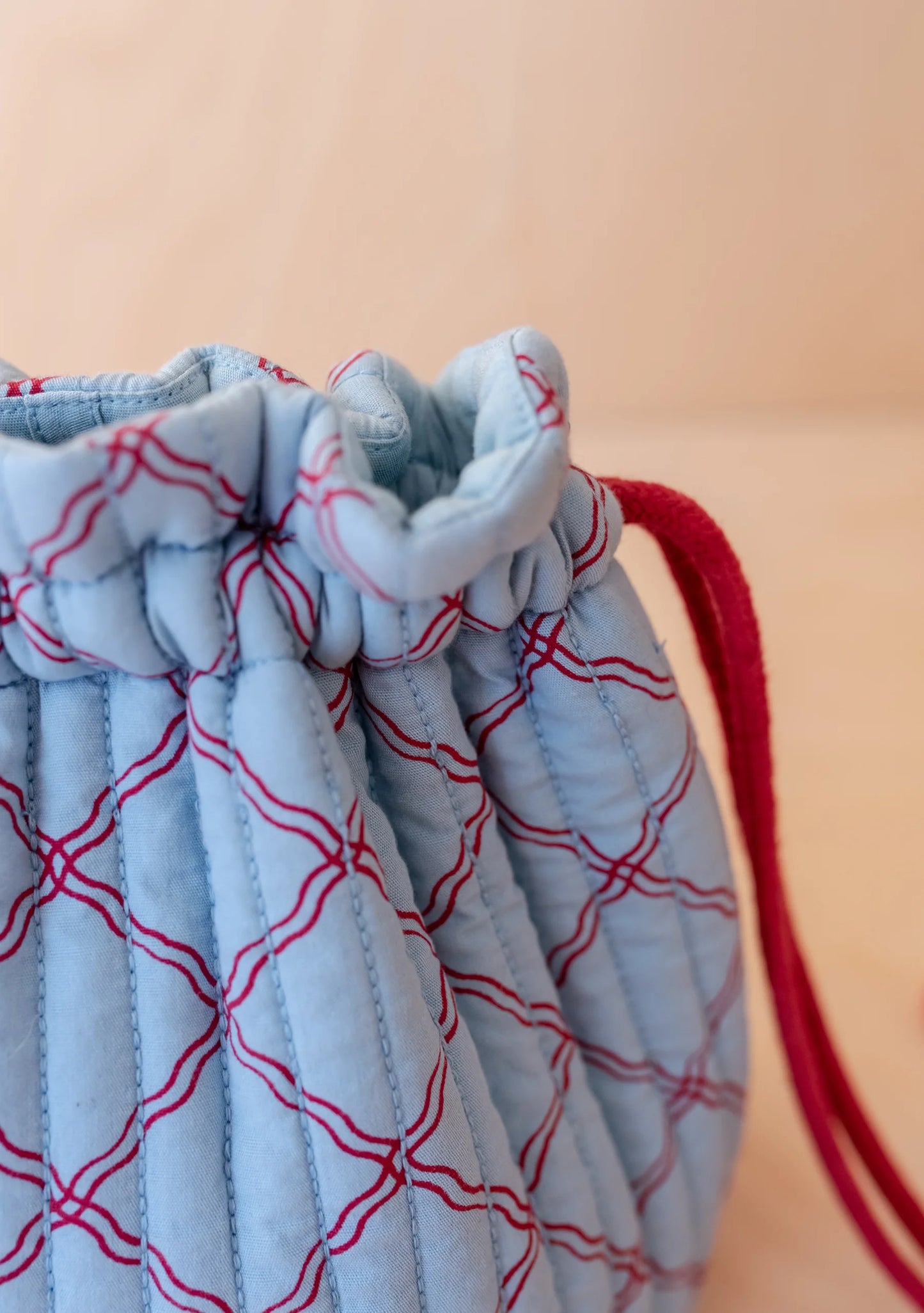TBCo Cotton Wash Bag - Blue Lattice