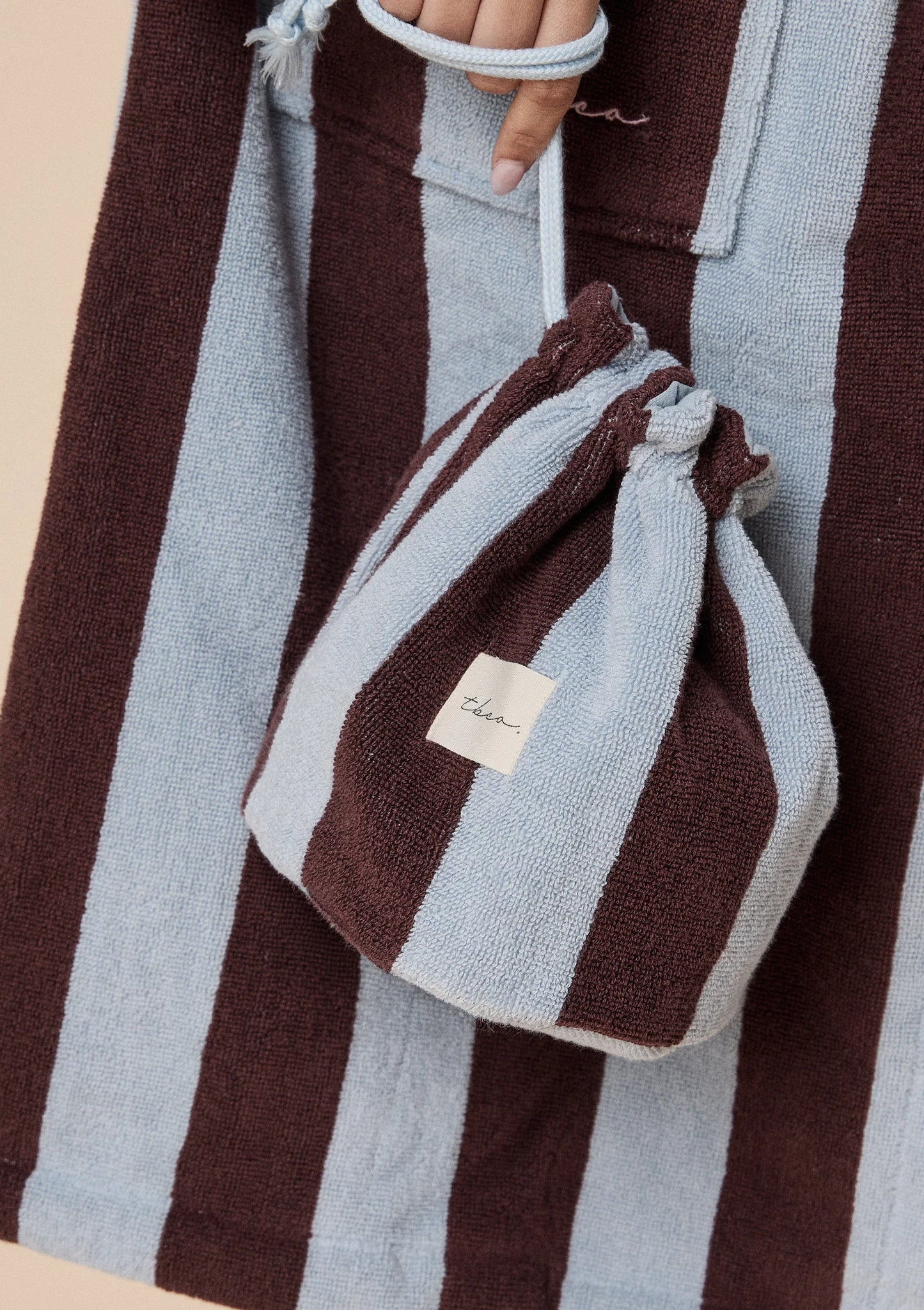 TBCo Terry Cotton Wash Bag - Blue Stripe