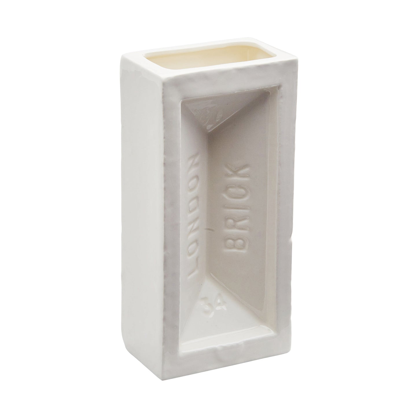 london brick vase in white