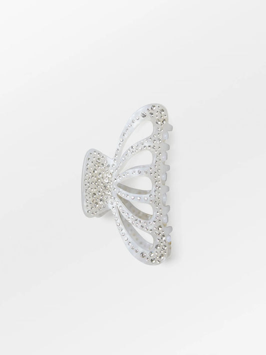 athalia hair claw in white