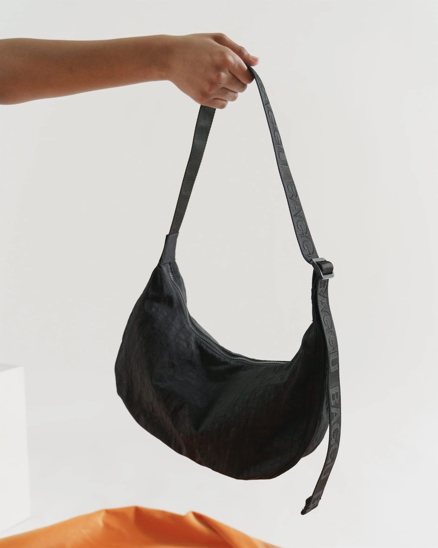 BAGGU Medium Nylon Crescent Bag - Black