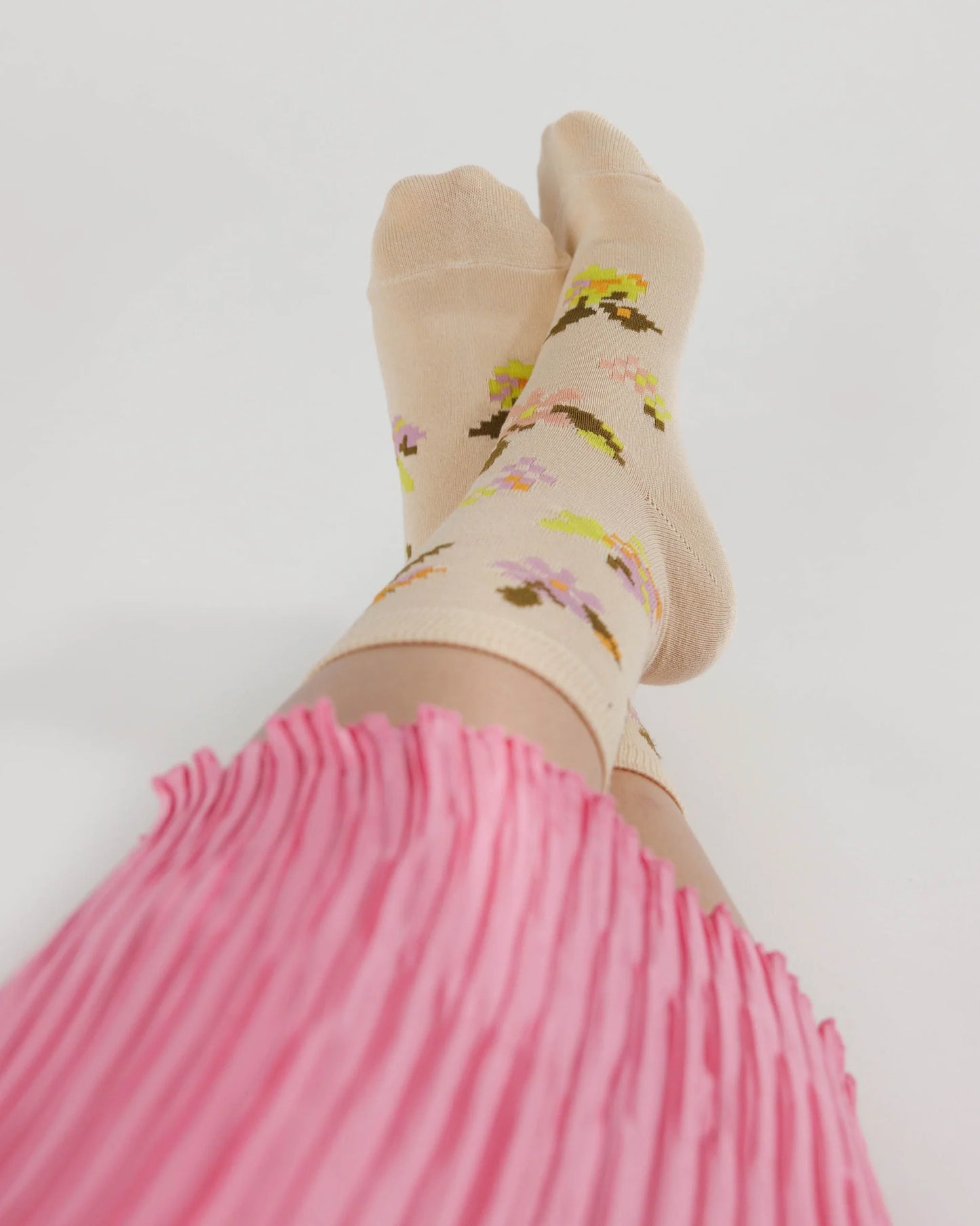 BAGGU Adult Crew Sock - Tapestry Floral
