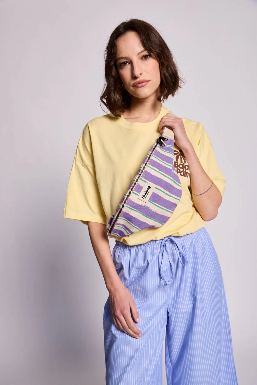 Hindbag Olivia Fanny Pack - Green & Parma Stripes