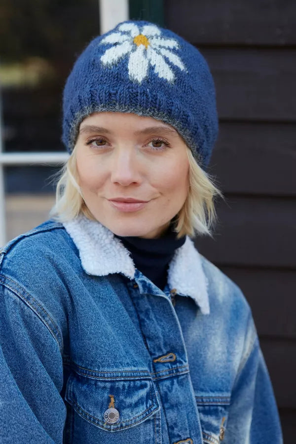 pachamama daisy blue beanie