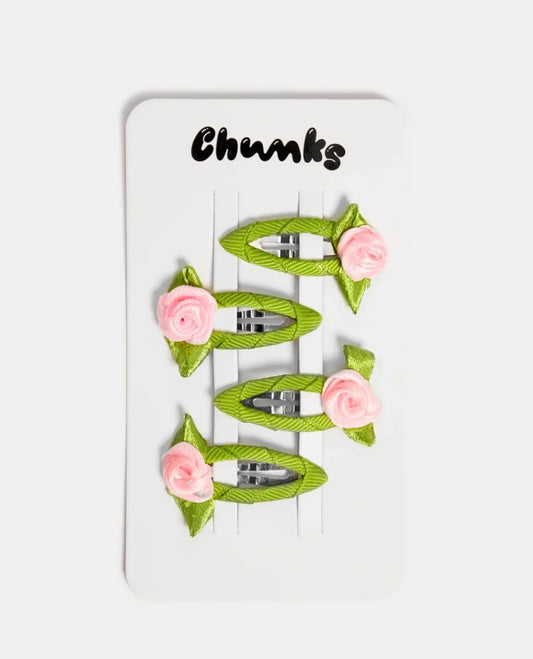 CHUNKS Rosette Snap Clips in Blush