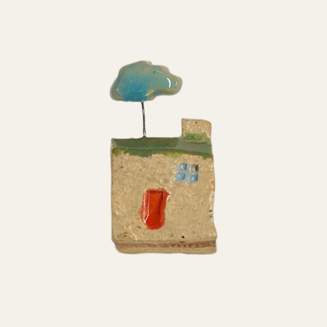 tiny handmade ceramic scottish house - cloud