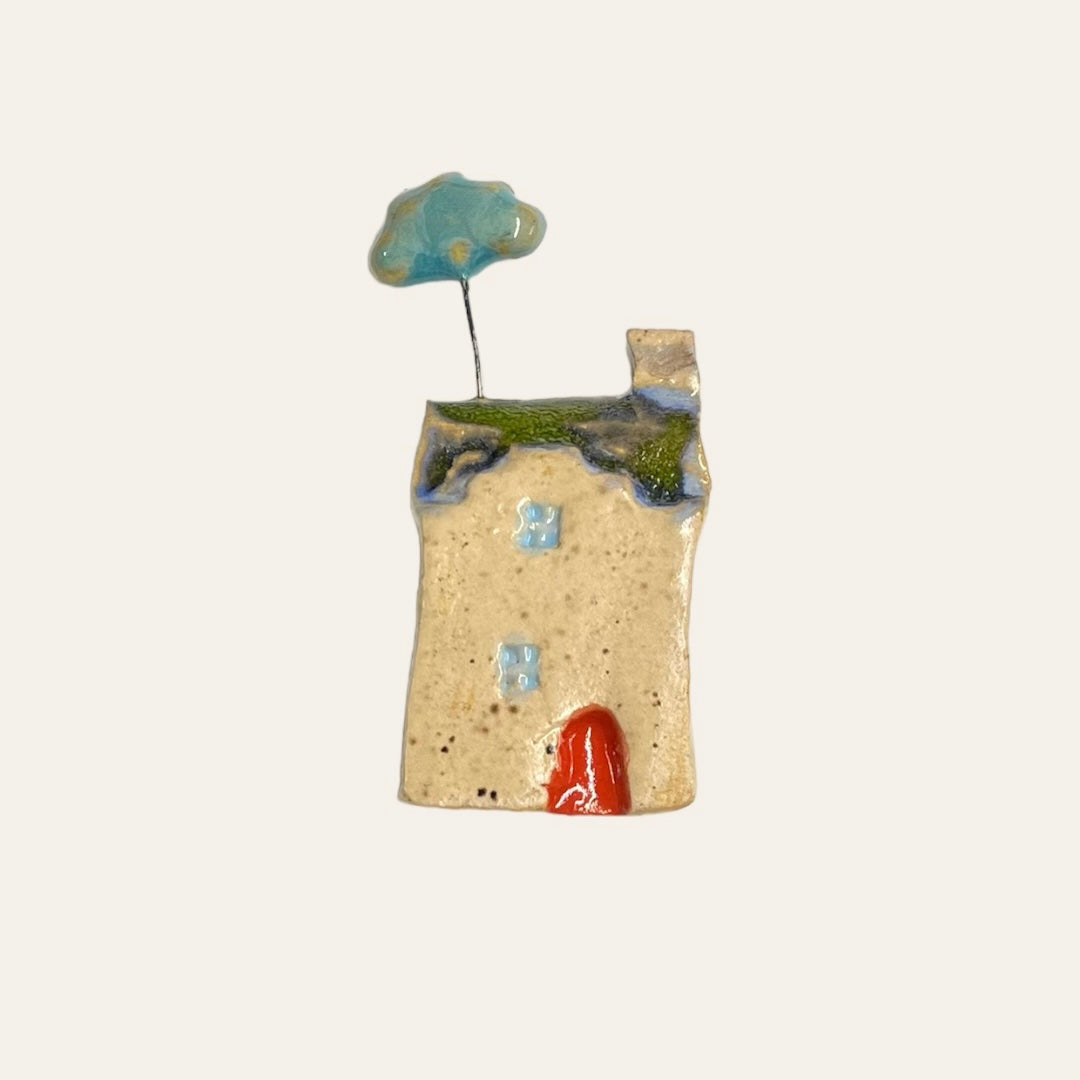 tiny ceramic scottish house - cloud