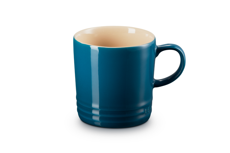 le creuset stoneware mug 350ml in deep teal