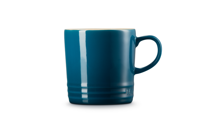 le creuset stoneware mug 350ml in deep teal