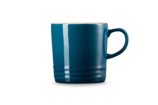 le creuset stoneware mug 350ml in deep teal