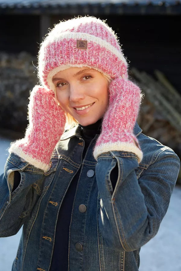 pachamama kielder pink beanie