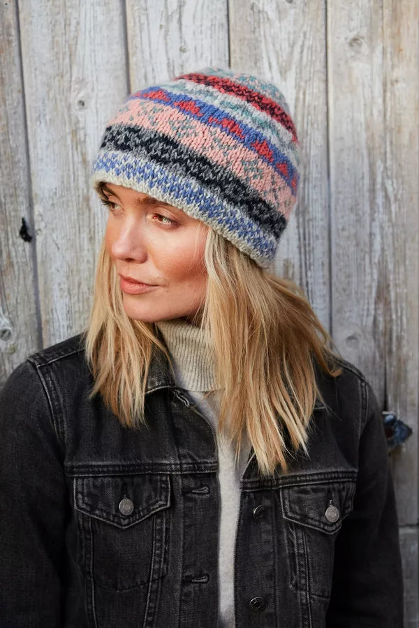 pachamama knitted beanie in finisterre oatmeal