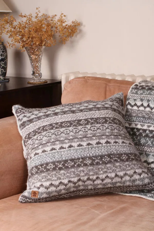 Pachamama Classic Fairisle Cushion Natural
