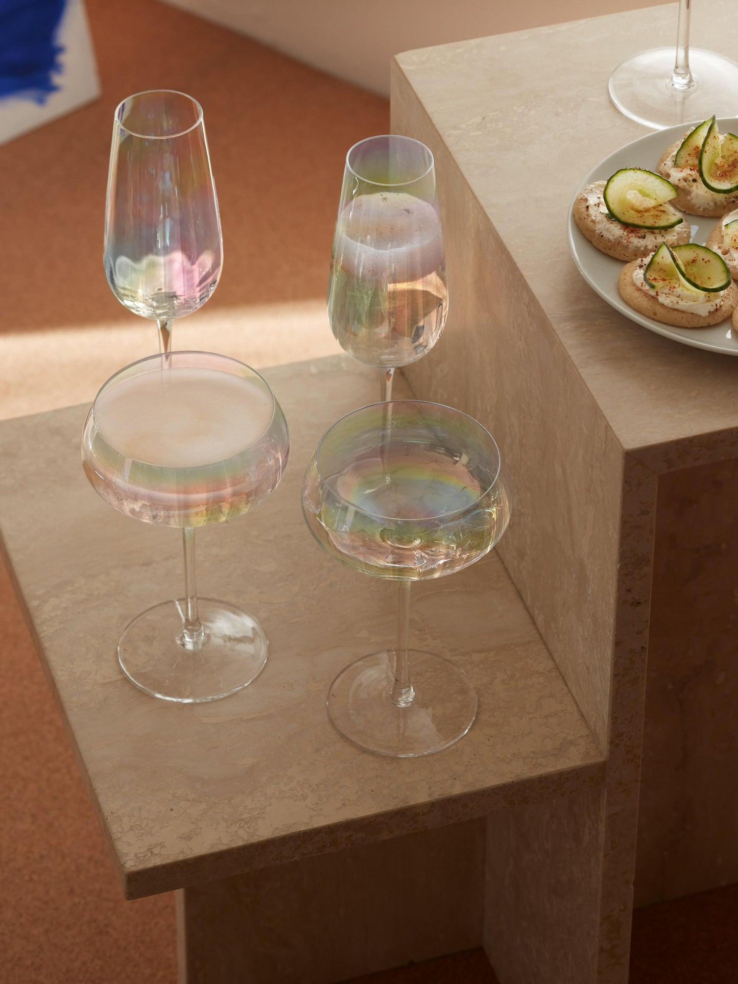 LSA Pearl Champagne Saucer 300ml Set of 2 - Mother of Pearl