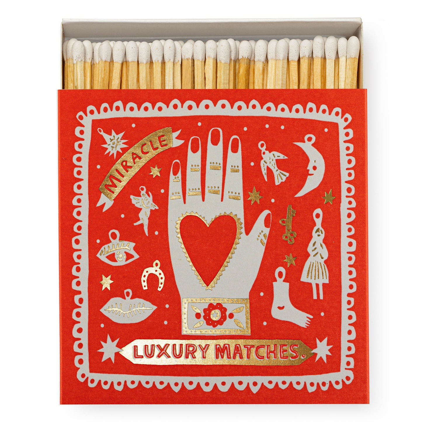 Luxury Matches in red, white and gold design