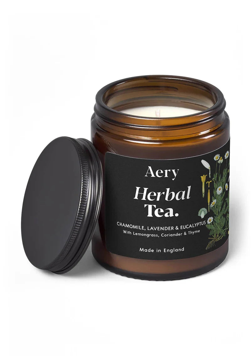 Aery Herbal Tea Scented Jar Candle - Chamomile Lavender Eucalyptus