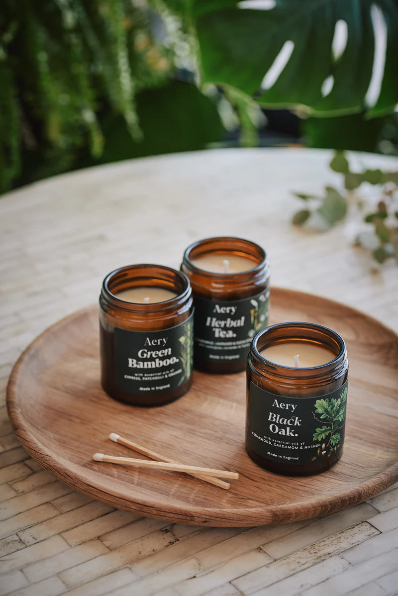 Aery Herbal Tea Scented Jar Candle - Chamomile Lavender Eucalyptus