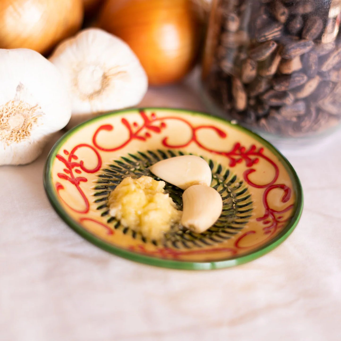 Tierra Cocida Small Ceramic Garlic Grater Plate - Alhambra