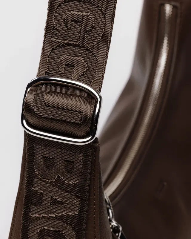 BAGGU Medium Recycled Leather Crescent Bag - Brown