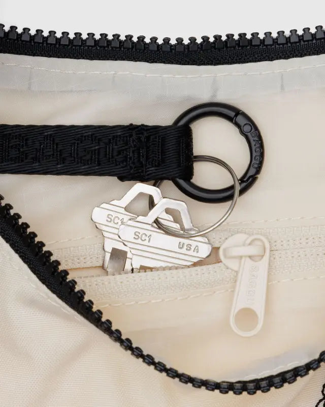BAGGU Small Nylon Crescent Bag - Embroidered Shells