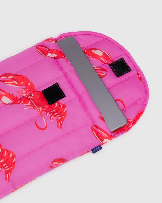 BAGGU Puffy Laptop Sleeve 13"/14" - Pink Lobster