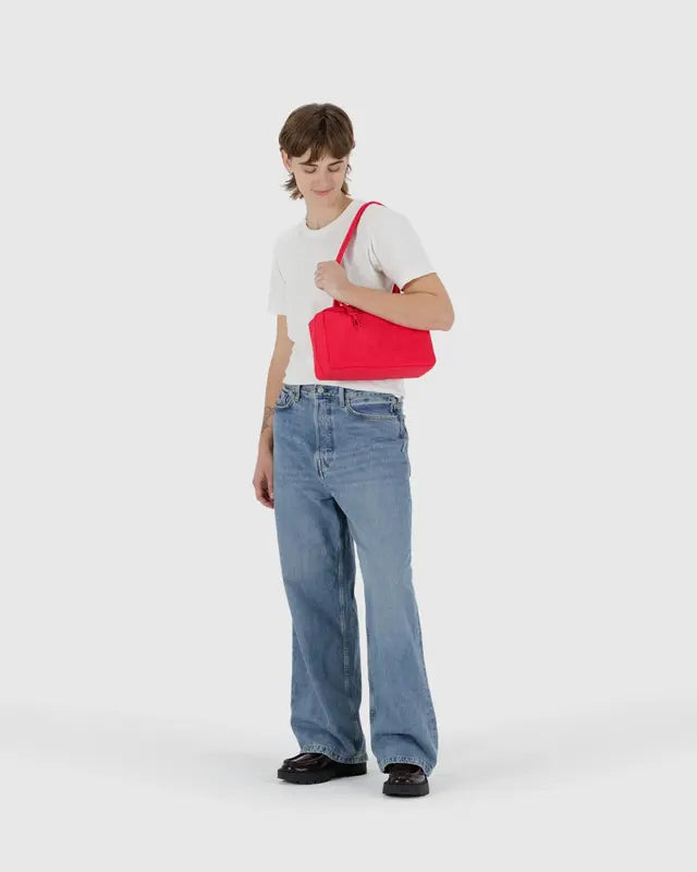 BAGGU Nylon Bowler Bag - Candy Apple