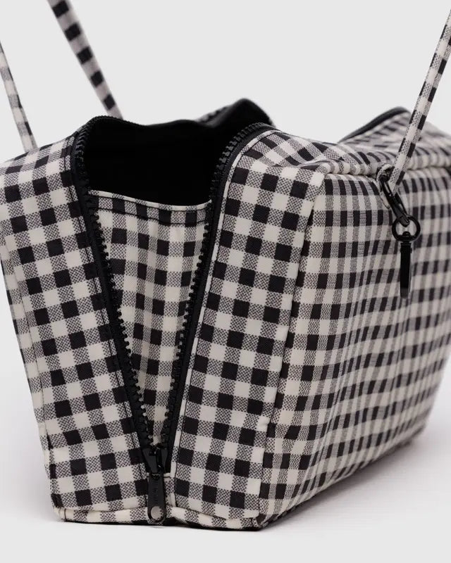 BAGGU Nylon Bowler Bag - Black & White Gingham