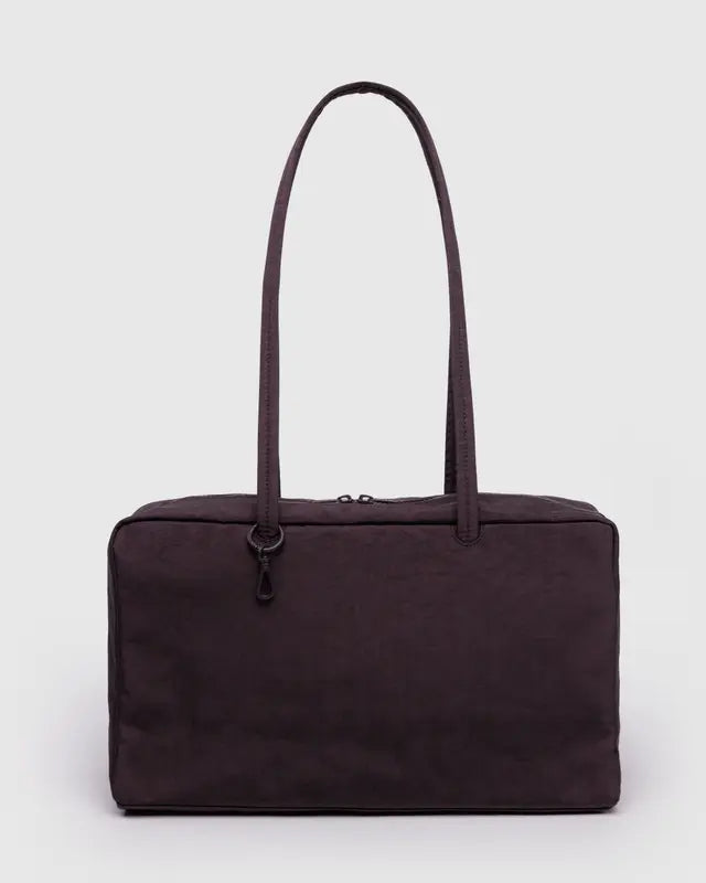 BAGGU Medium Nylon Bowler Bag - Chocolate Plum