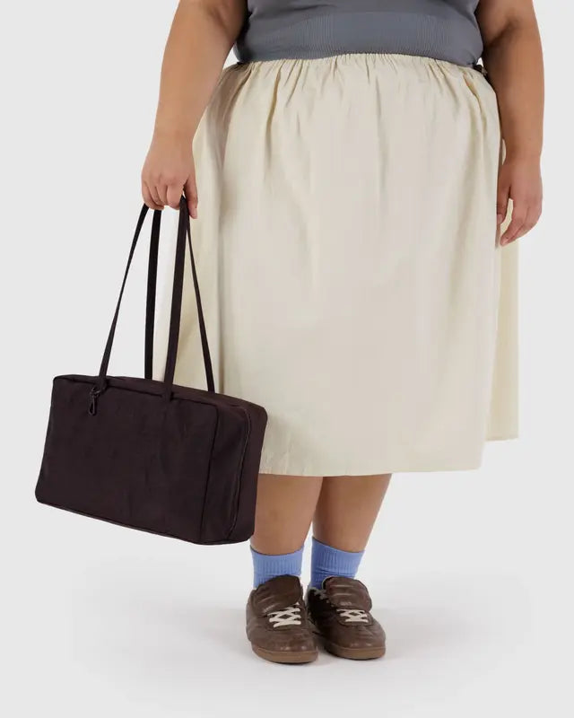 BAGGU Medium Nylon Bowler Bag - Chocolate Plum