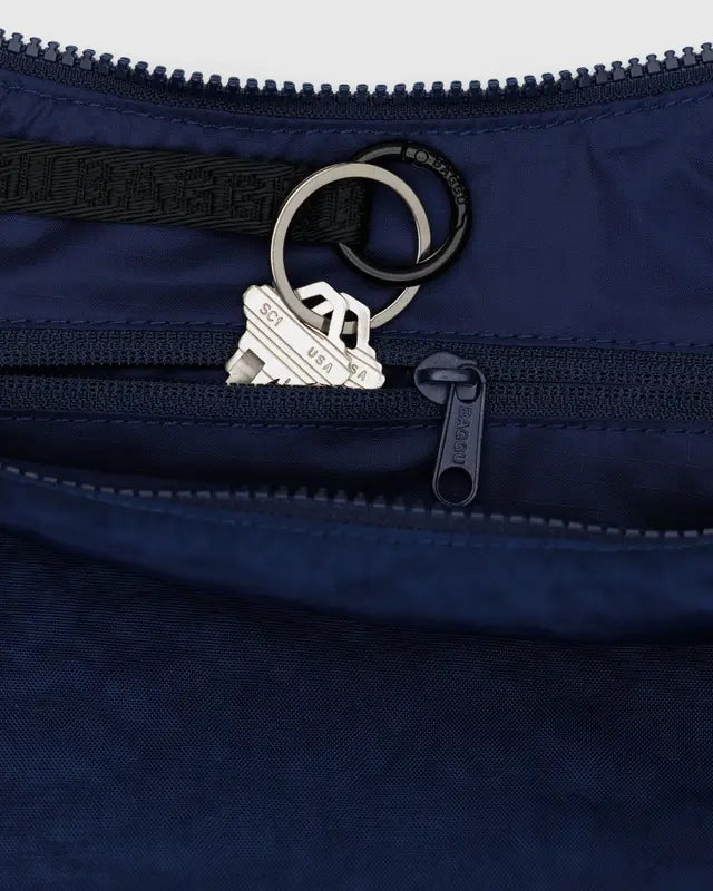 BAGGU Medium Nylon Crescent Bag - Navy