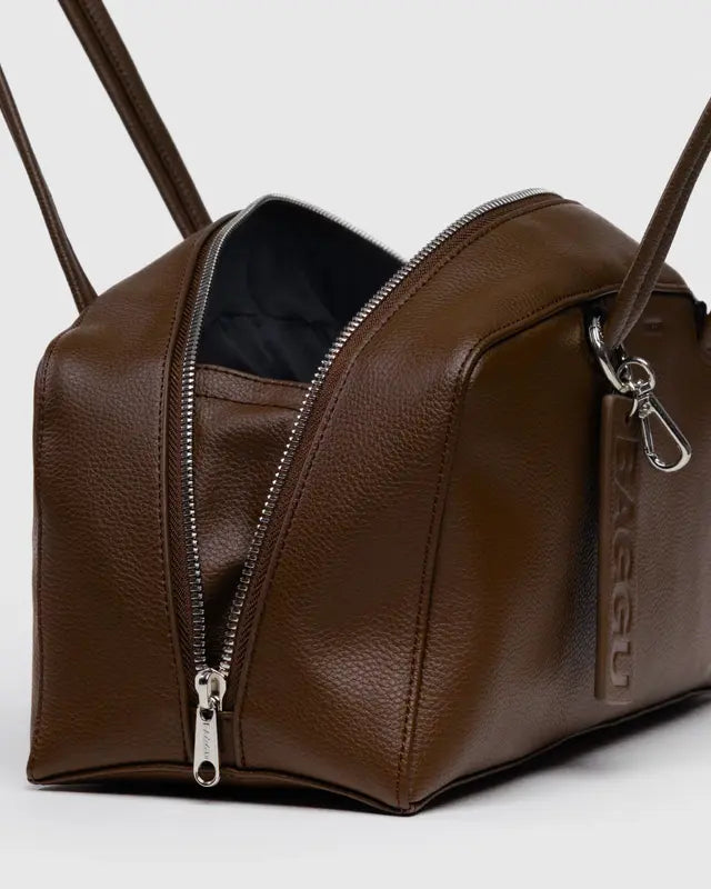 BAGGU Recycled Leather Bowler Bag - Brown