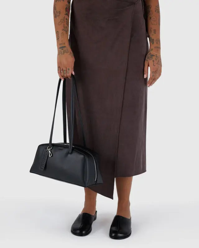 BAGGU Recycled Leather Bowler Bag - Black