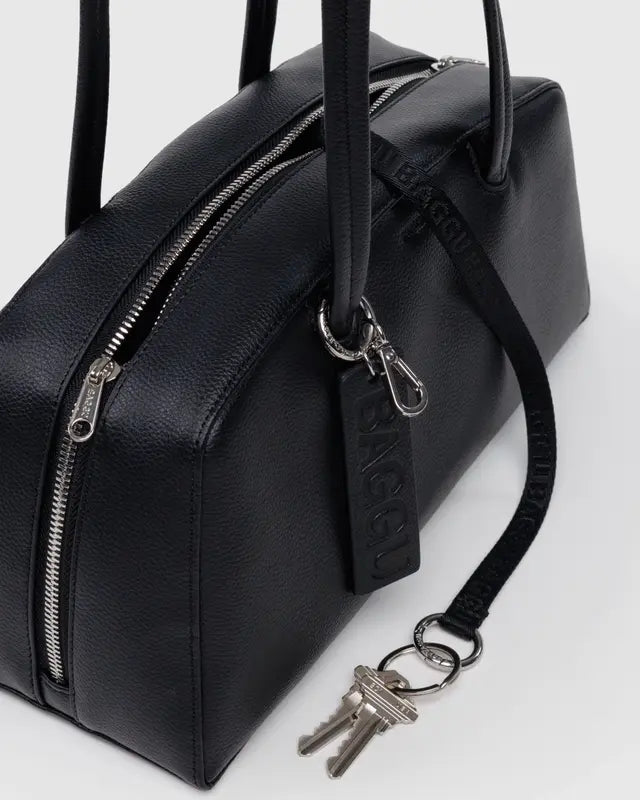 BAGGU Recycled Leather Bowler Bag - Black